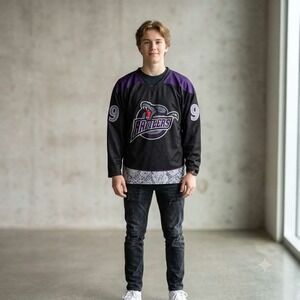 Champro Rattlers #76 Adult Small Football Jersey Black Purple Snake